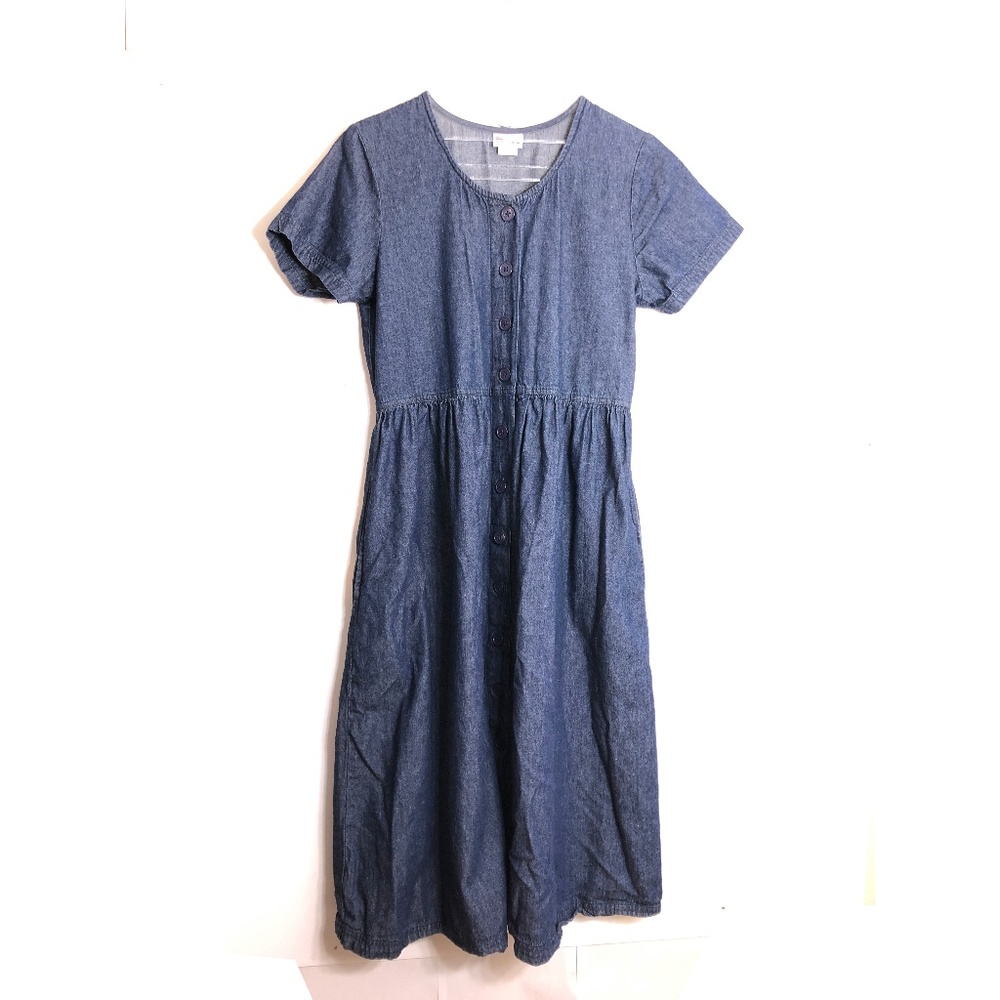 American Sweetheart Denim Midi Dress Prairie style